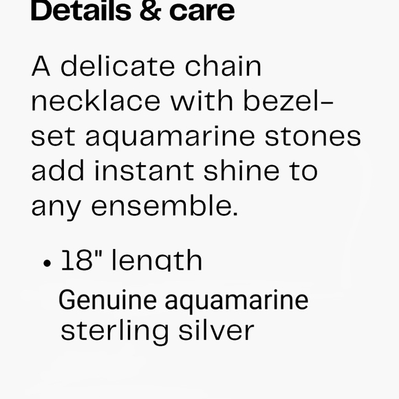 NWT Genuine Aquamarine Birthstone 18" Sterling Silver Station Necklace - Picture 3 of 5